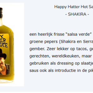 Happy Hatter Hot Sauce Shakira