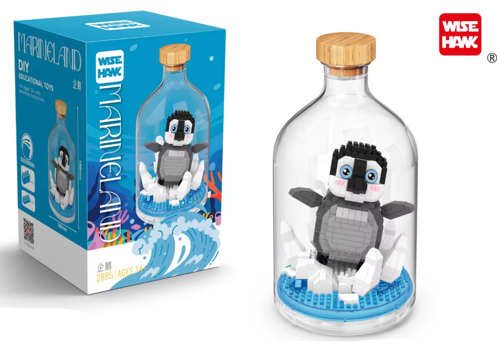 Wise Hawk Marineland Pinguïn met stolp in flesvorm